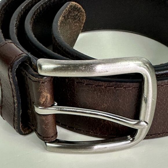 Men’s Fossil Brown Leather Belt Size 42/105 - Picture 2 of 7